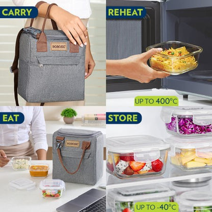 Boro Lunch Bag Set 3pc w/Bottle