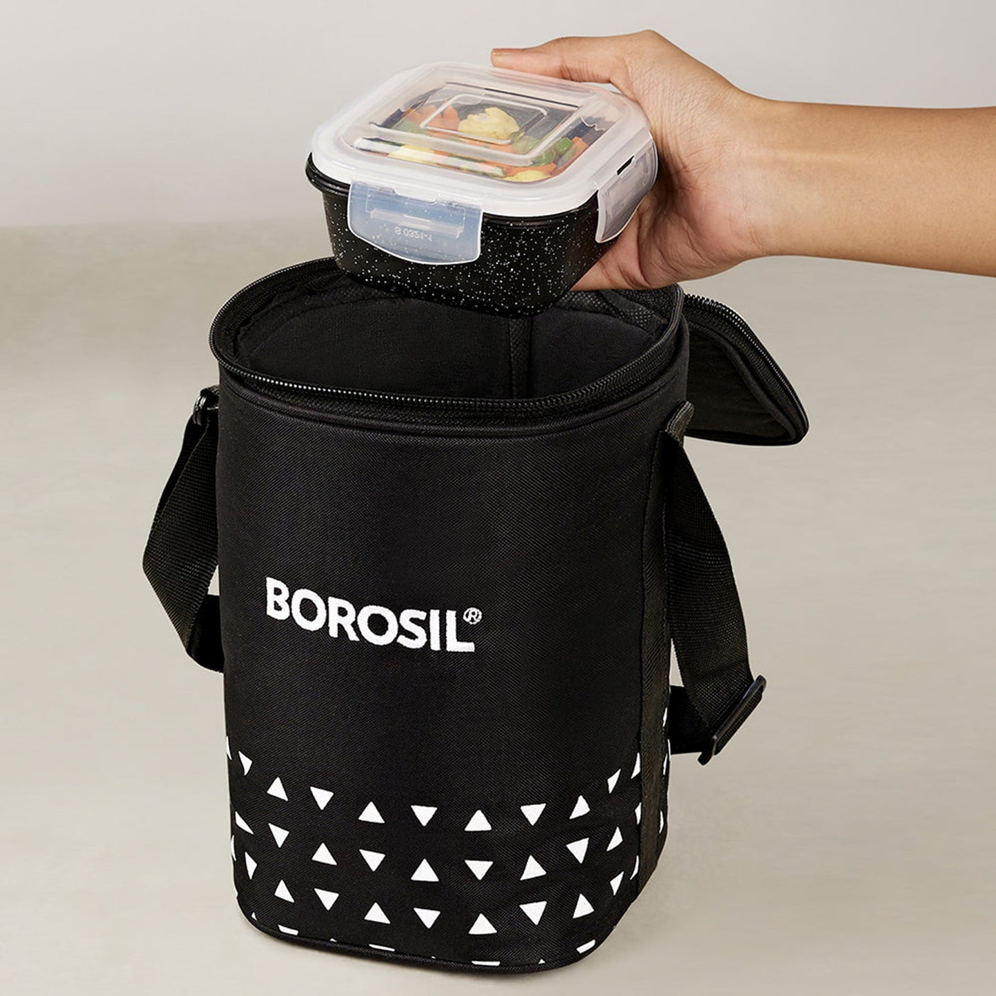 Boro Tiffin Lunch Bag Set w/Bowls Blk