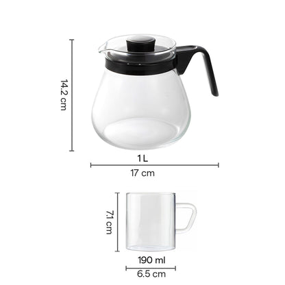 Boro Glass Coffee and Tea Set 6pc