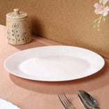 Boro Opalware Oval Serving Plate 13in Wht