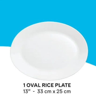 Boro Opalware Oval Serving Plate 13in Wht