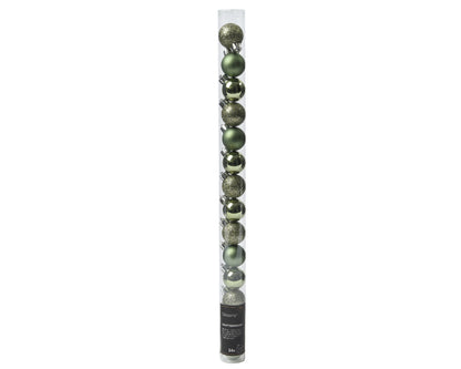 Baubles Polysty Mix Rsmary Grn 14pc