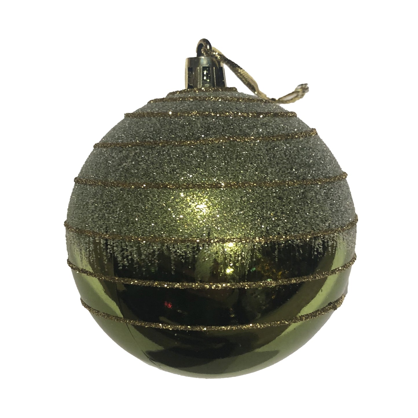 Bauble Polysty 2Col Pine Grn