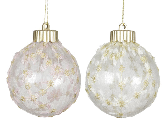 Bauble Plastic wMesh 2Asst