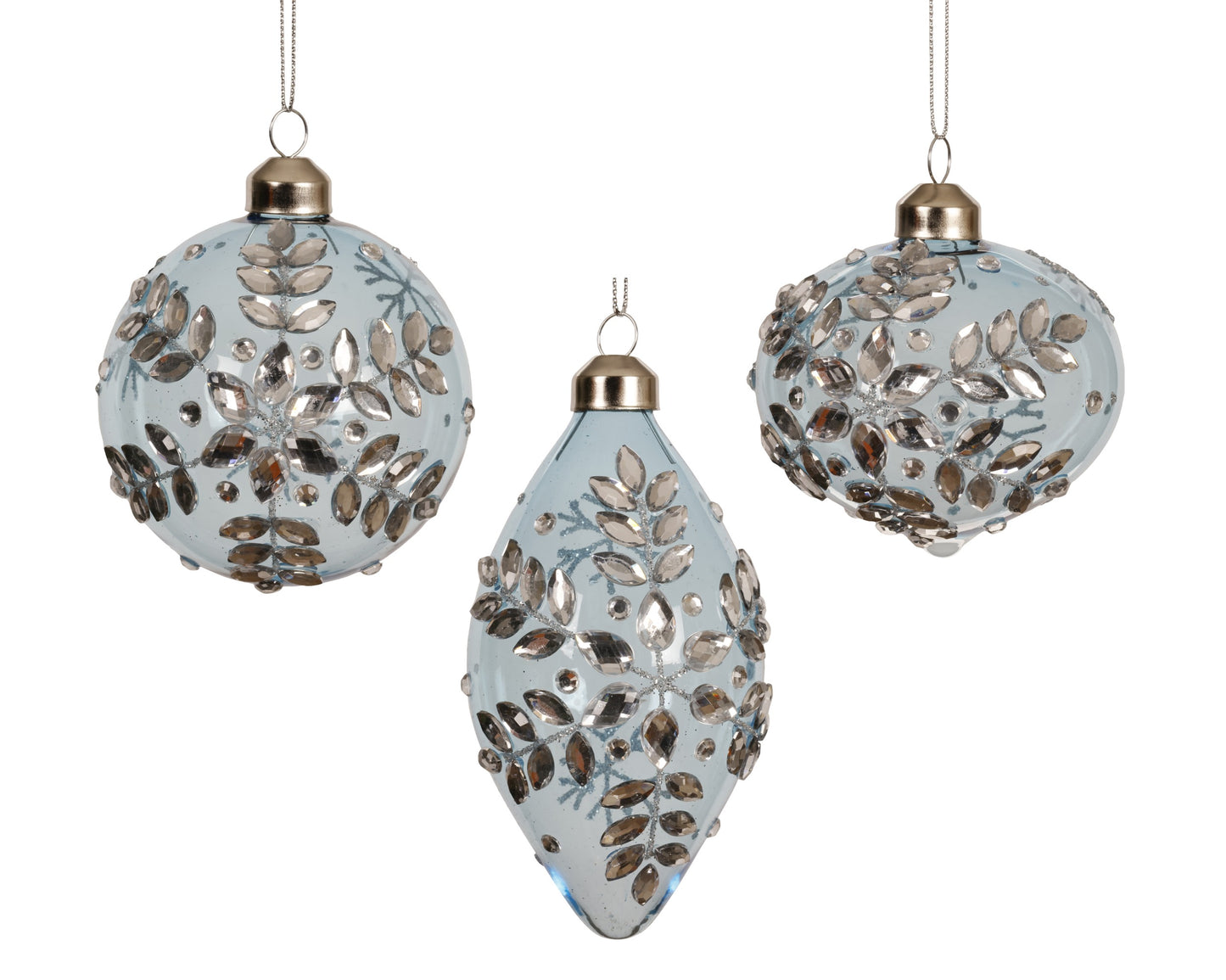 Baubles Glass 3Ass Sky Blue