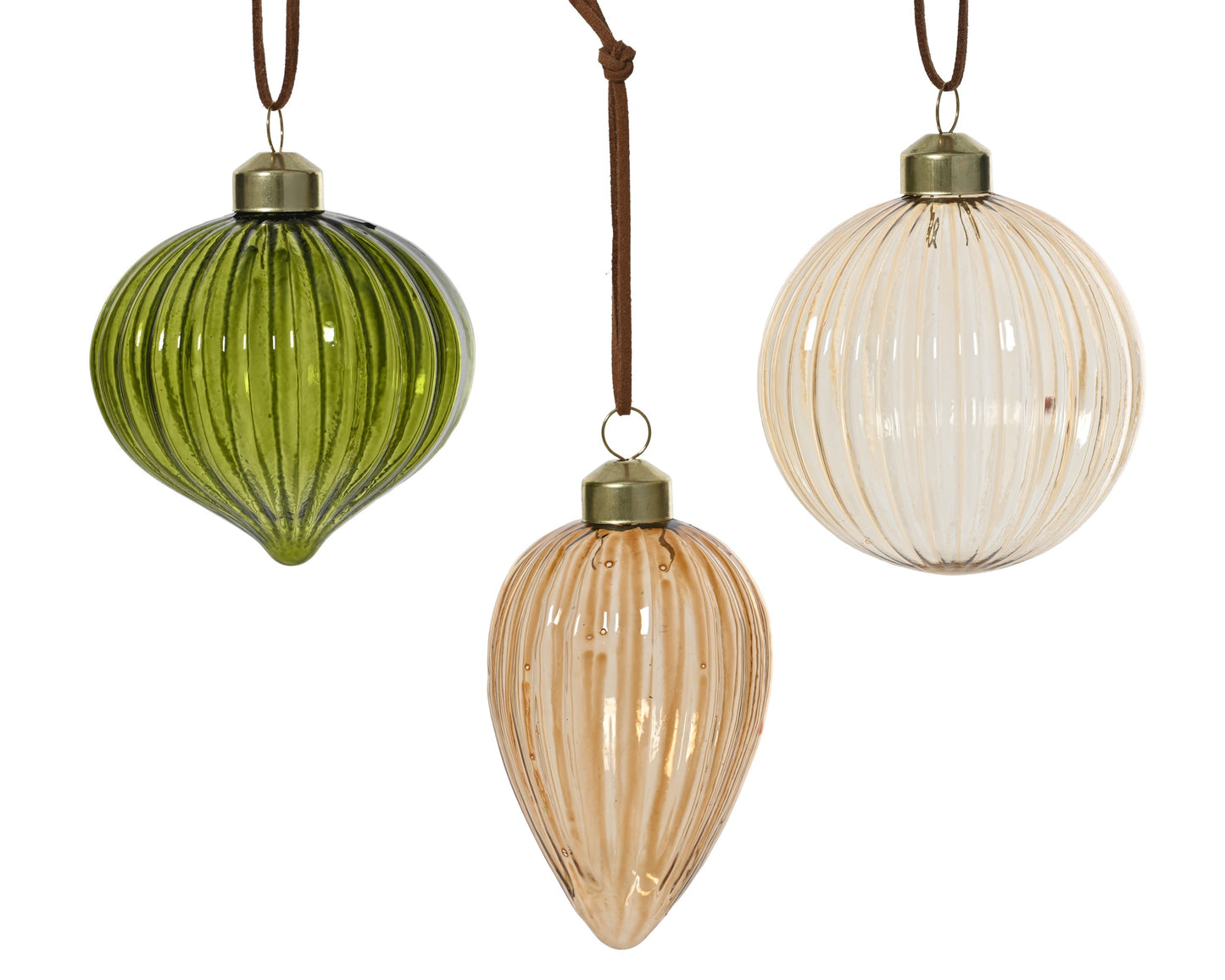 Baubles Glass 3 Assorted 8cm