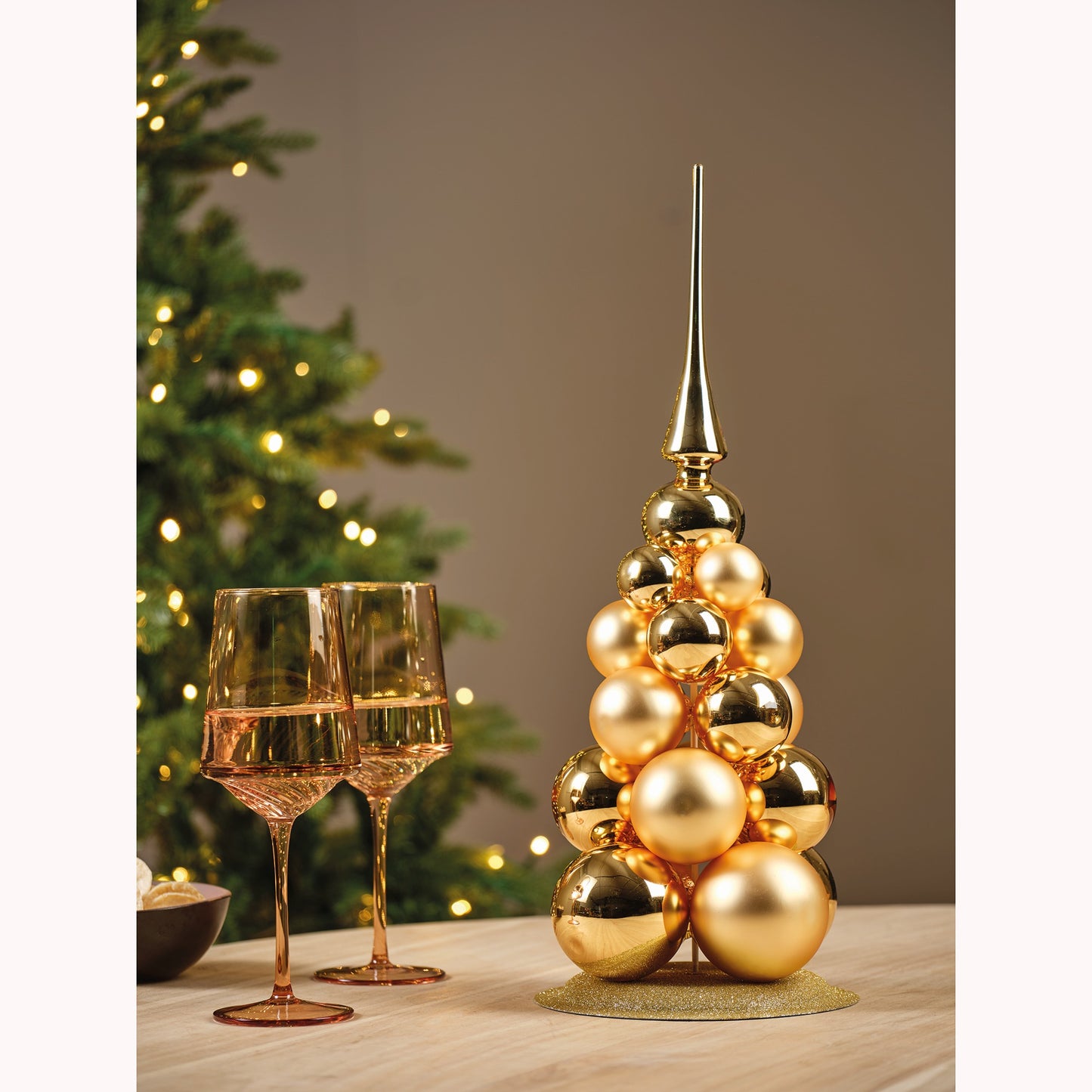 Baubles Glass Cmas Tree Gold