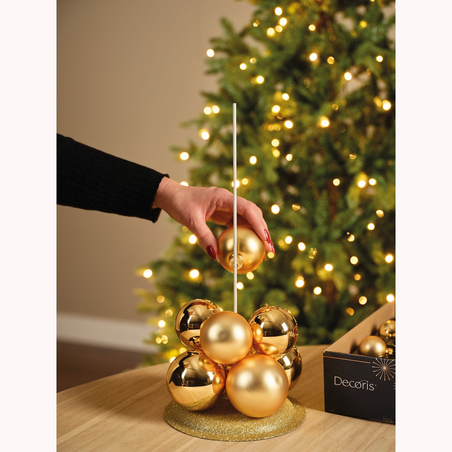 Baubles Glass Cmas Tree Gold