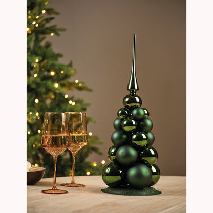 Baubles Cmas Glass Pine Green