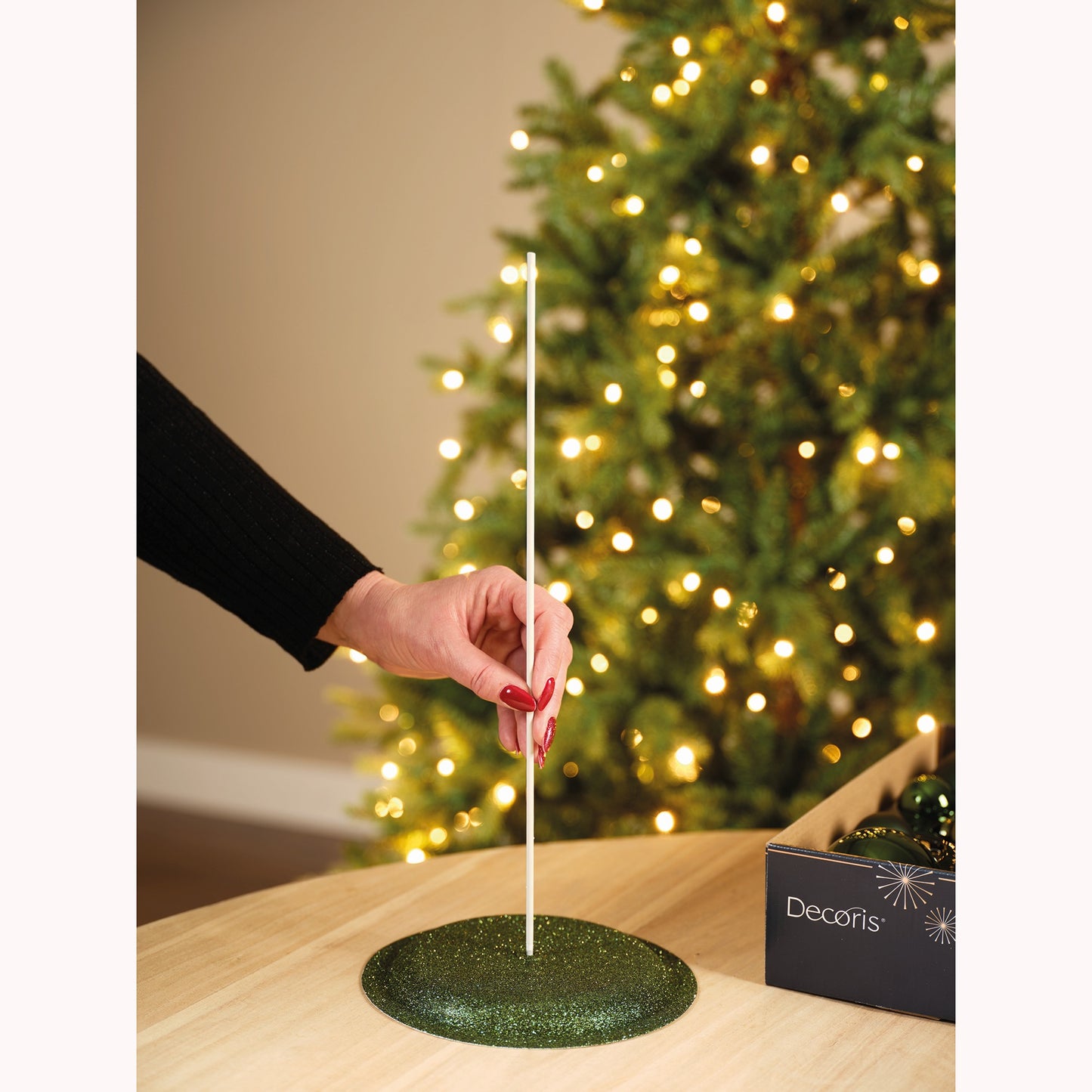 Baubles Cmas Glass Pine Green