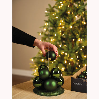 Baubles Cmas Glass Pine Green