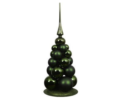 Baubles Cmas Glass Pine Green