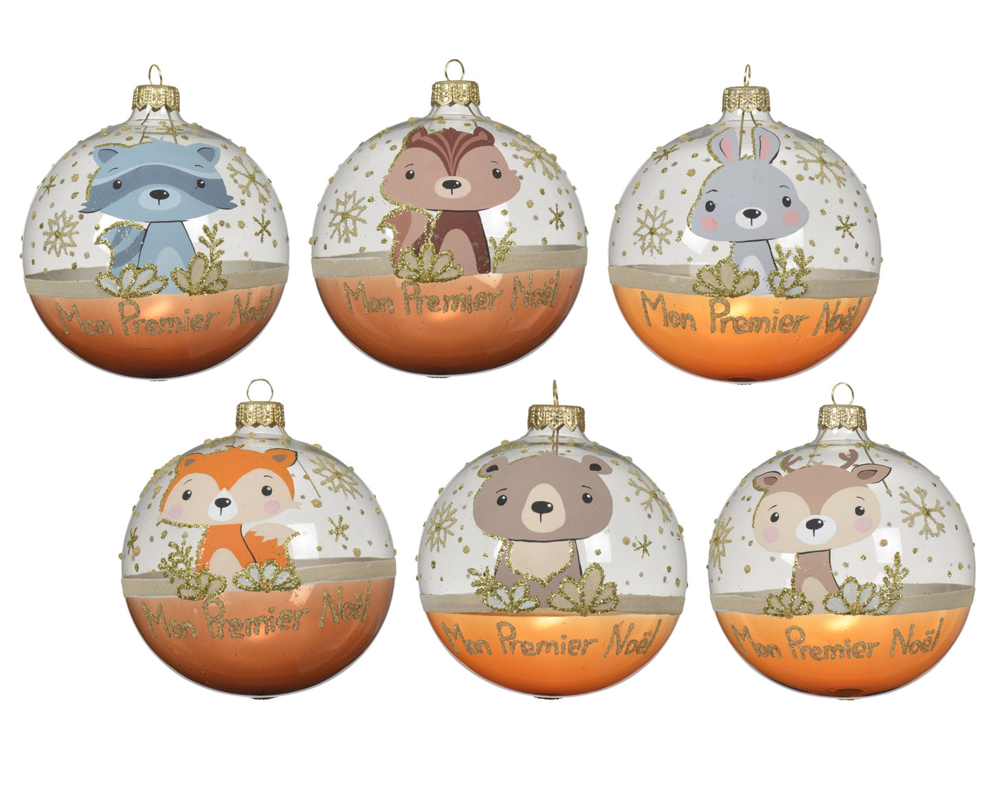 Glass Bauble Baby Ornament 6Asst
