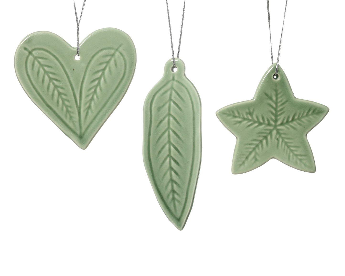 Porcelain Ornament 3Asst Green