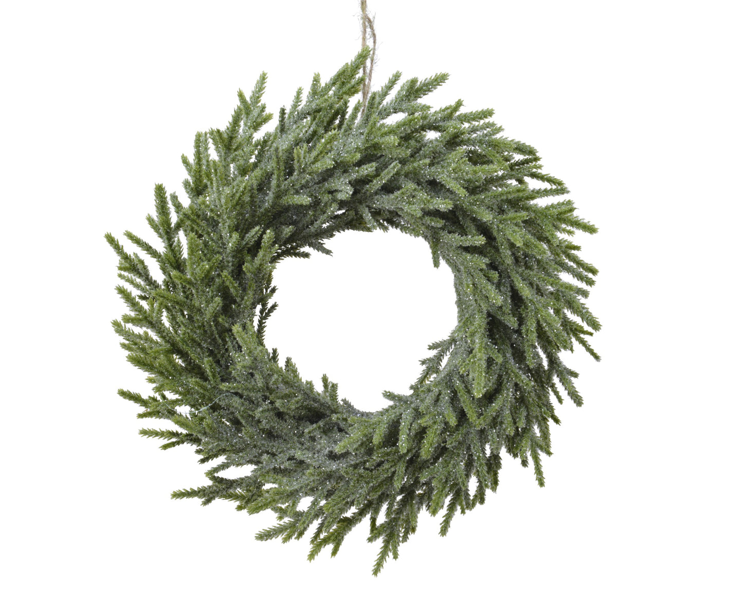Wreath 16.5in Foliage Glitter Frost