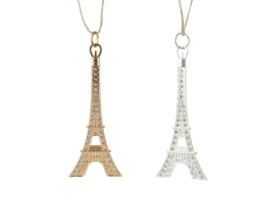 Eiffel Tower Figure Ornament Alloy 2Col Gld/Silver