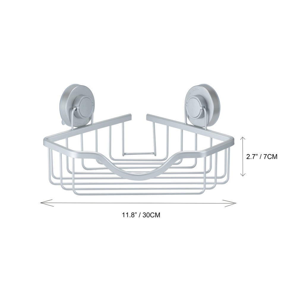 Shower Caddy Cor/Shelf Turn/Lock Sil