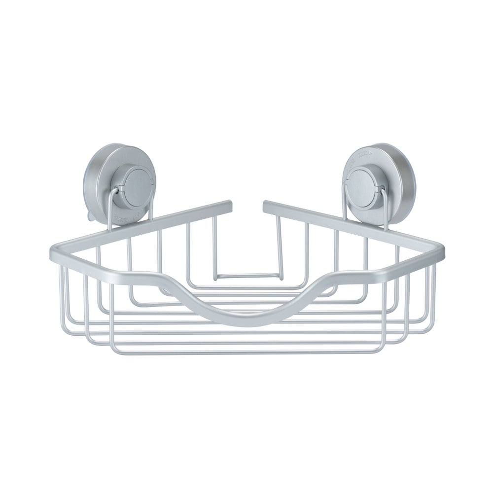 Shower Caddy Cor/Shelf Turn/Lock Sil
