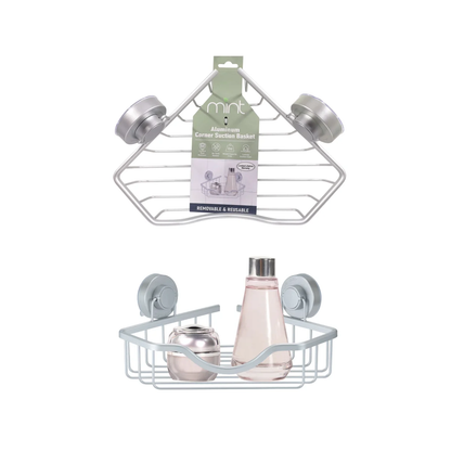 Shower Caddy Cor/Shelf Turn/Lock Sil
