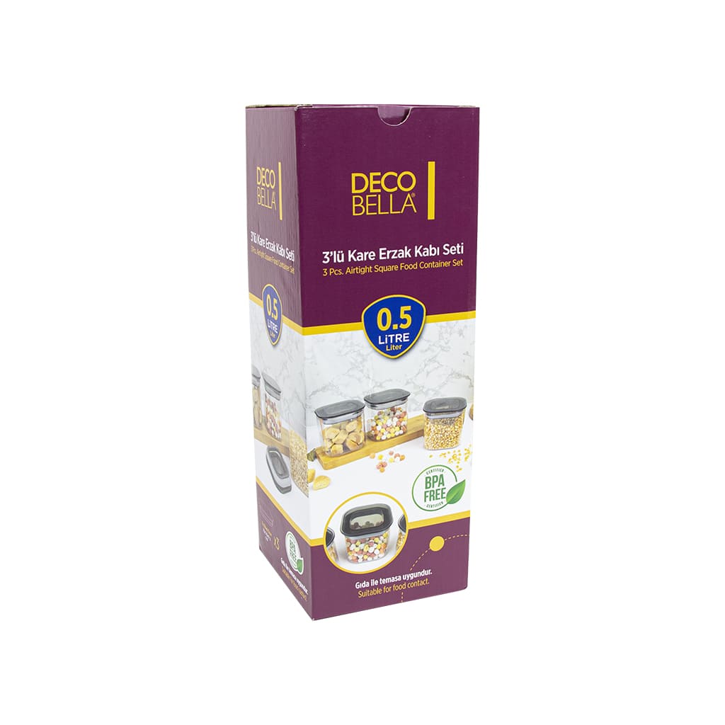 DB Sq Food Container AT 3pc 5L