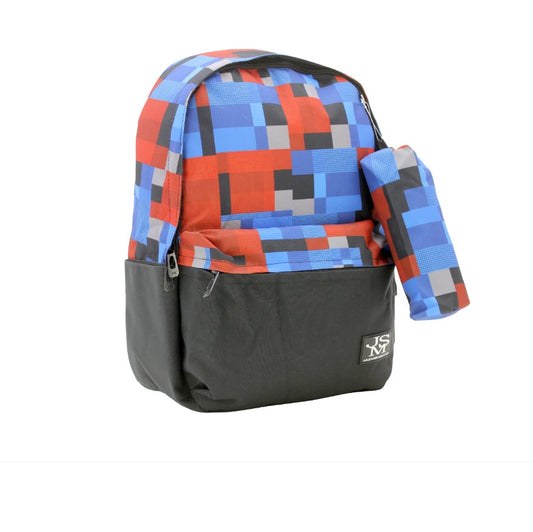 Geometric Print Backpack 17in wPencil