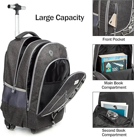Top Trolley Backpack 3pc Blk