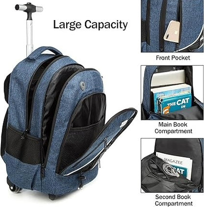 Top Denim Trolley Backpack 3pc Set