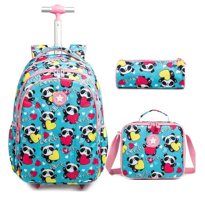 Lovely Panda Trolley Backpack 3pcs Set