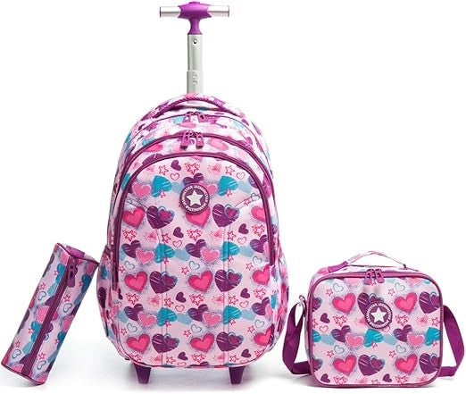 Hearts Trolley Backpack 3pcs Set