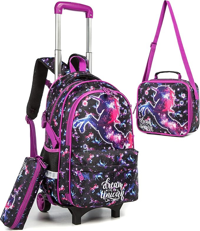 JS Detach Unicorn Trolley Bckpack 3pc
