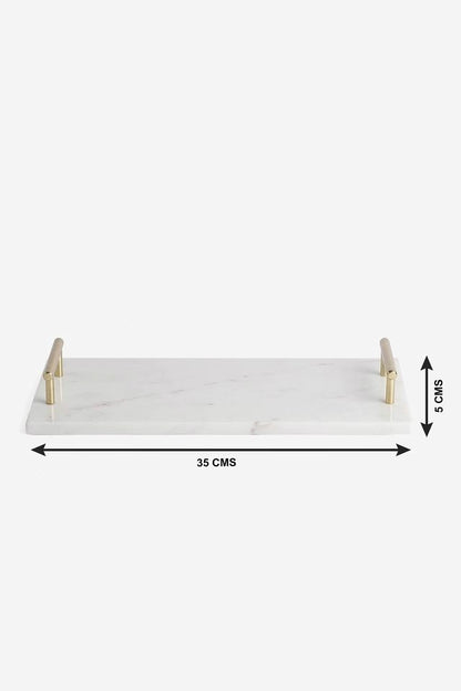 Marble Serving Tray wGld Handle