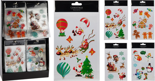 Cmas Stickers 3D 4Asst