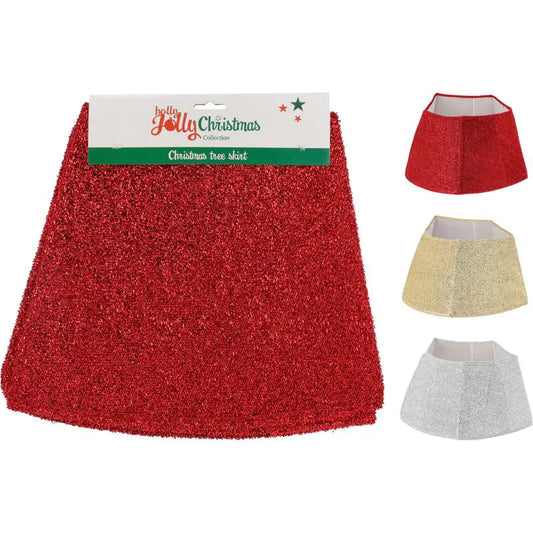 Christmas Glitter Tree Skirt 3Asst Col