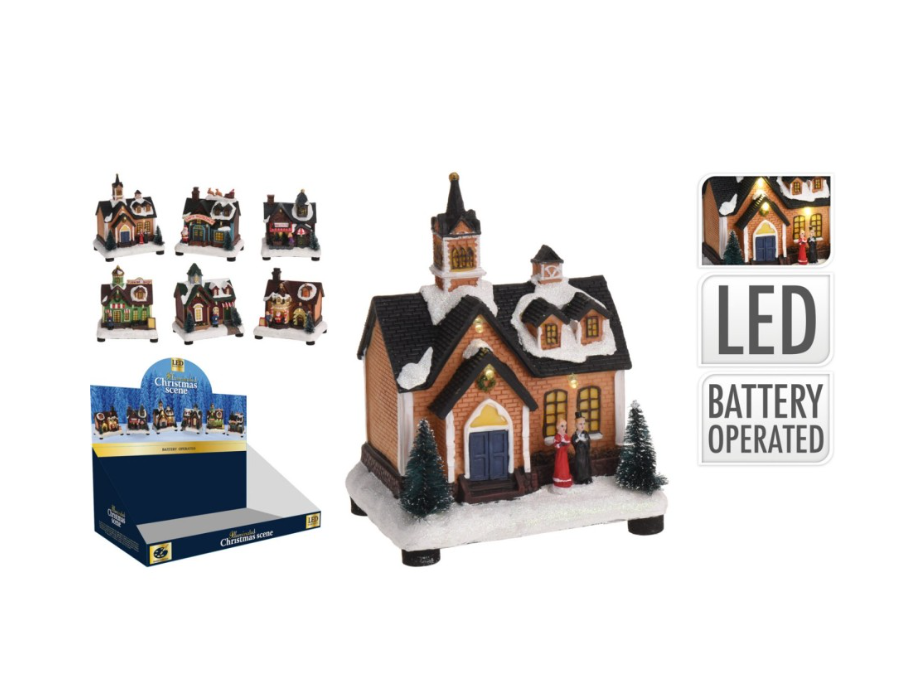 Cmas Scene 6Ass WW LED B/O