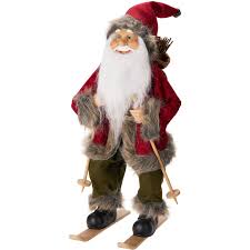 Christmas Santa On Skies 45cm