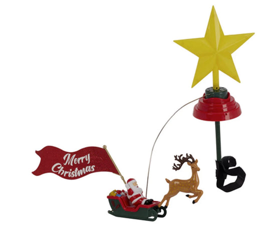 Christmas Rotating Tree Topper w/Santa B/O