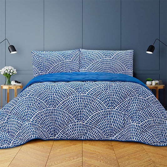 Quilt Set 3pc King Shell Pattern 6Asst