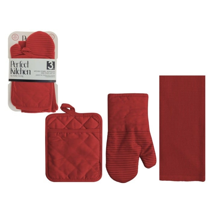 Kitchen Towel Set 3pc Red