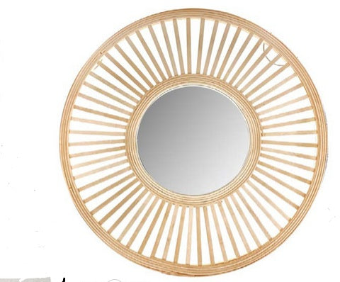 Bamboo Wall Mirror Beige