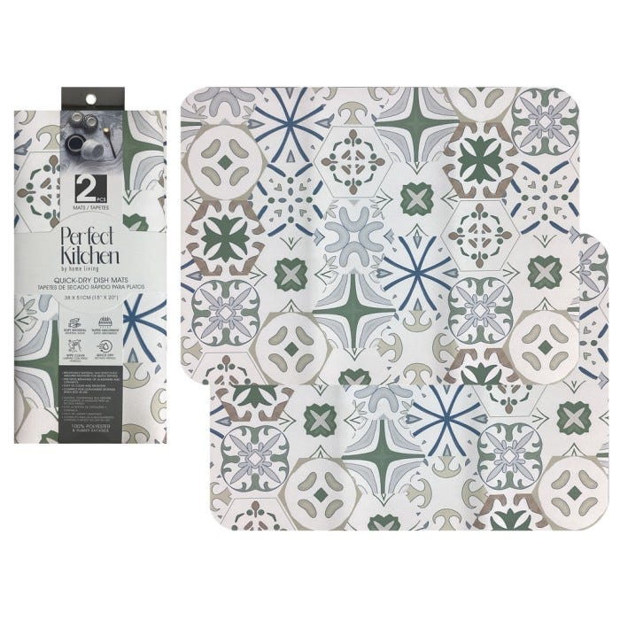 Quick Dry Mat Set 2pc Multi Moroccan