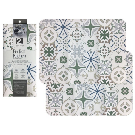 Quick Dry Mat Set 2pc Multi Moroccan