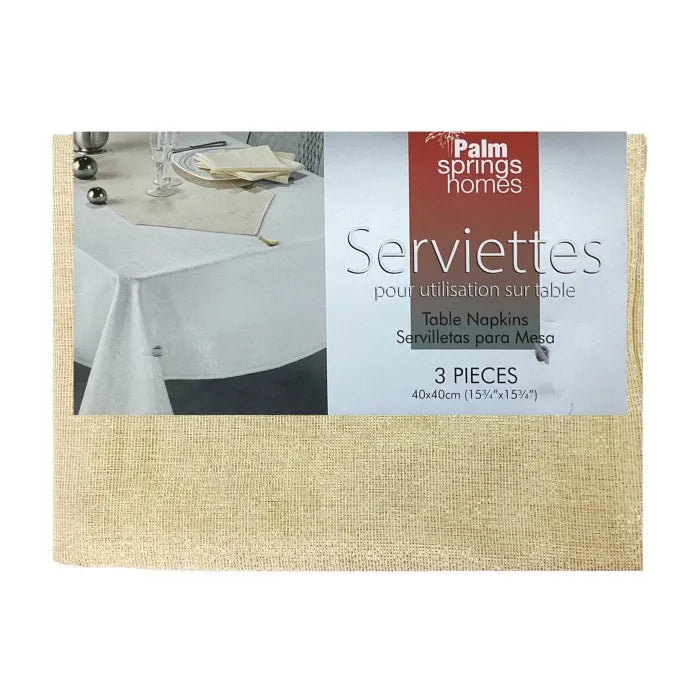 Table Napkins 3pc Lgt Gld
