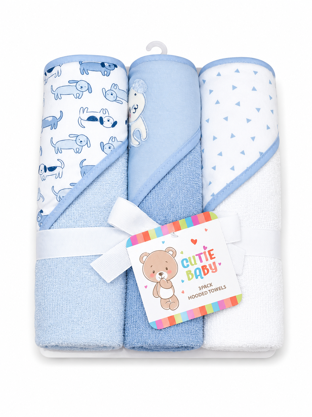 Hooded Baby Towels 3pk 2 Assorted
