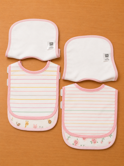 Baby Bibs 3Pk 2asst 0-12m