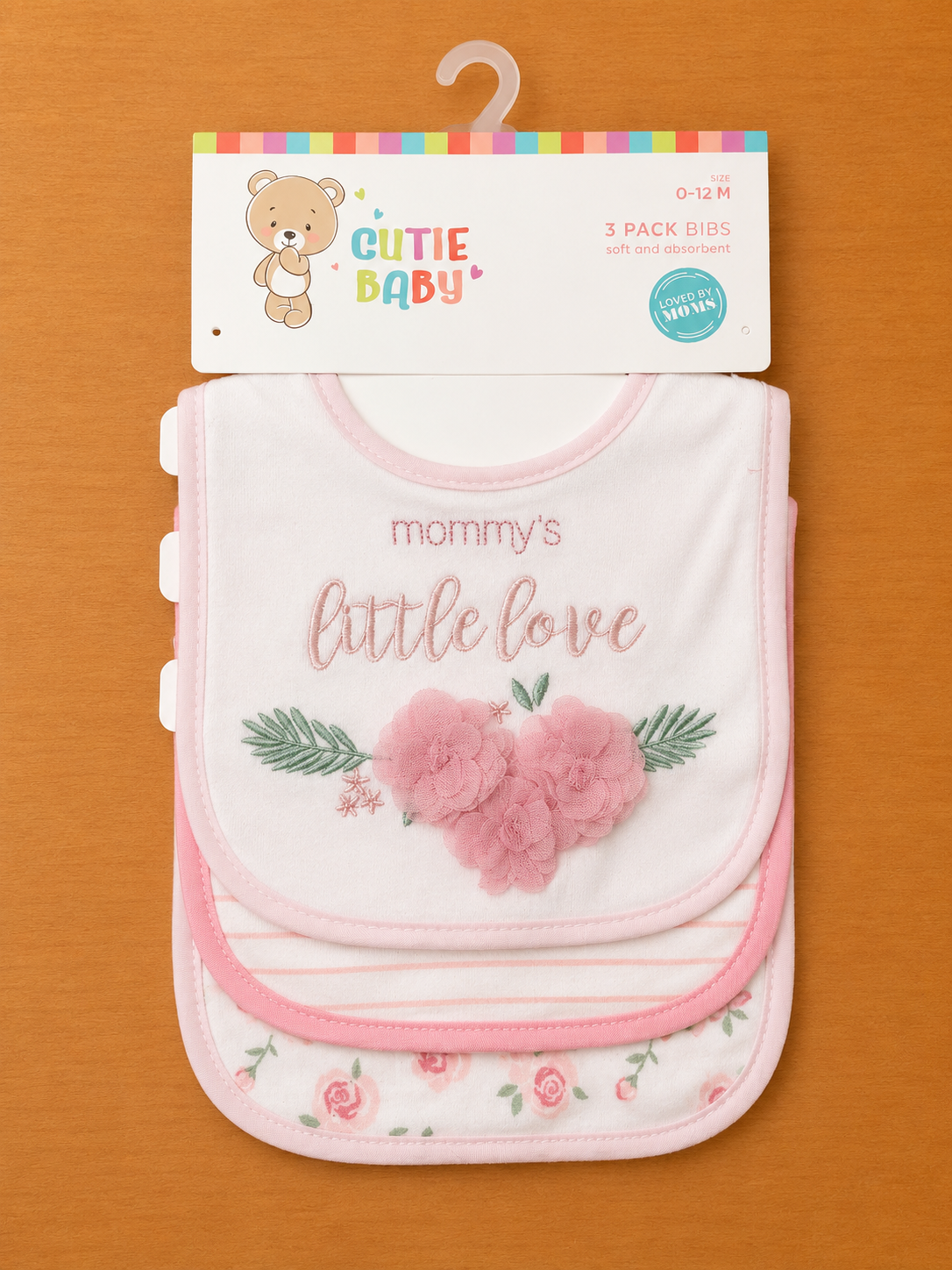 Baby Bibs 3Pk 2asst 0-12m