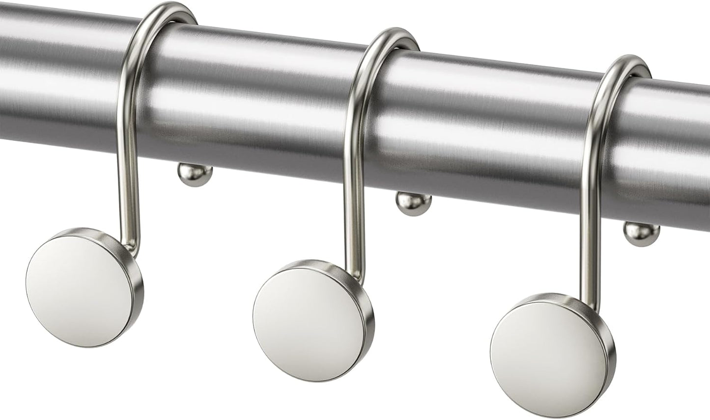 Shower Hooks Pol/Chrome Rnd Backplate 12ct