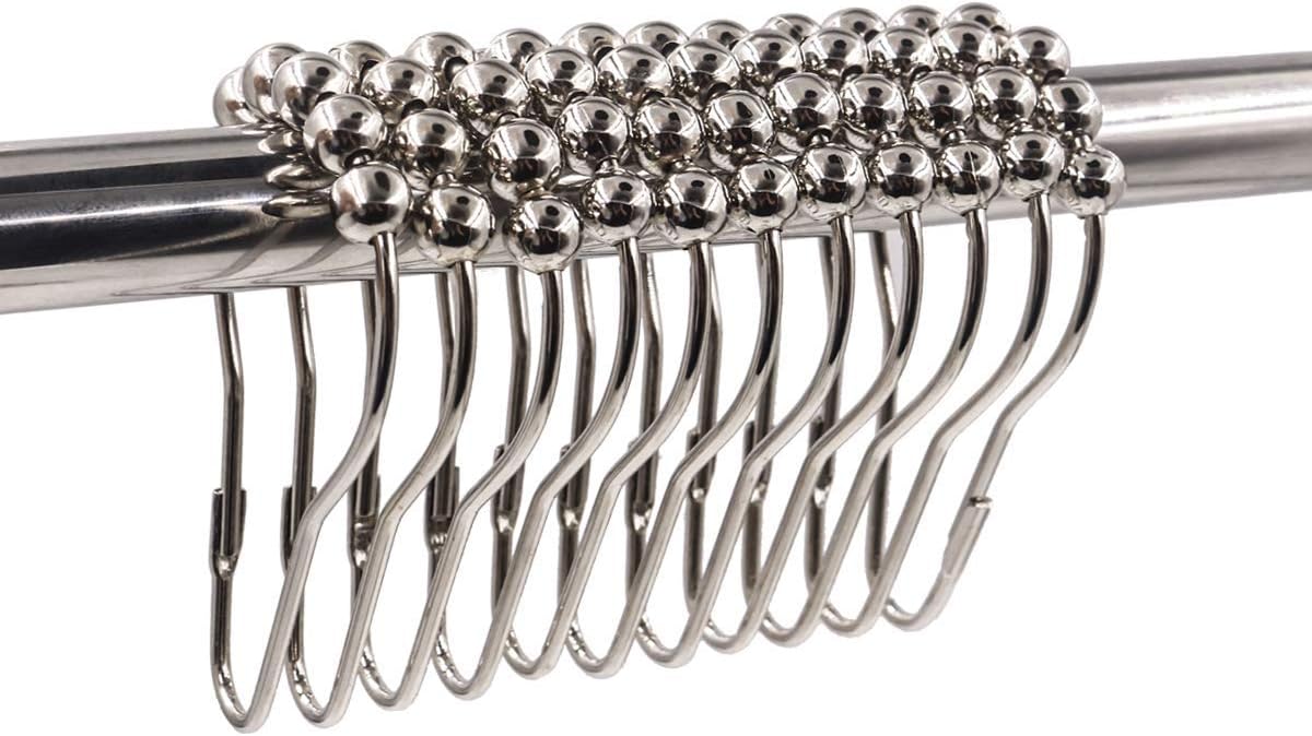 Shower Hooks Roller Ball Met/Sil 12pc