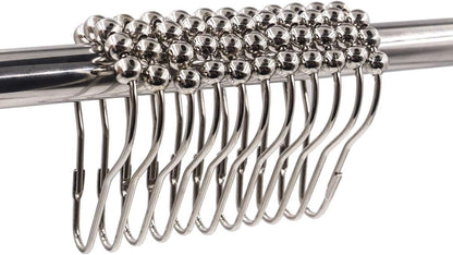 Shower Hooks Roller Ball Met/Sil 12pc