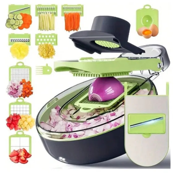 Vegetable Cutter 9 Function in 1 Green