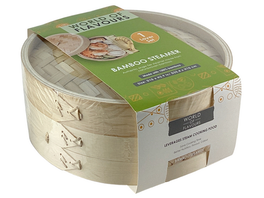 Bamboo Steamer 1 Layer Lrg LBrown